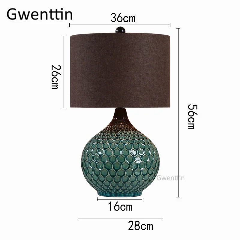 lampes de table en céramique vintage avec éclairage led moderne