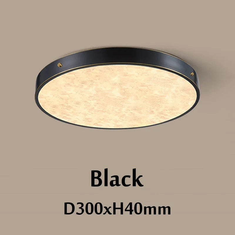 plafonnier luxueux en laiton led monté en marbre circulaire