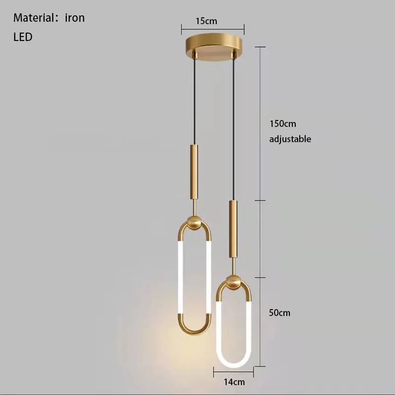 suspension LED ellipse design moderne réglable en hauteur
