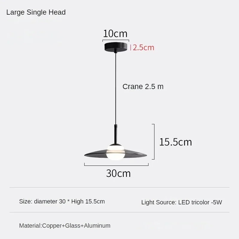 suspension minimaliste en verre pour café bar et restaurant