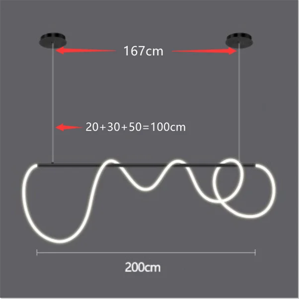 lustre led moderne long tuyau minimaliste pour bar
