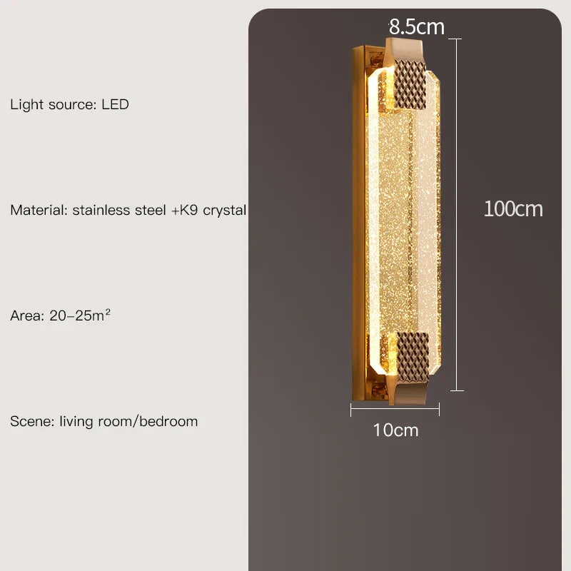 applique murale luxe nordique en cristal moderne éclairage décoratif