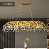 lustre en cristal de luxe design goutte de pluie élégant