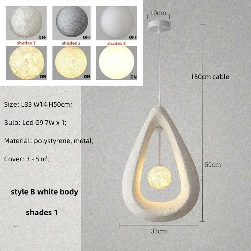Nordique salle à manger suspension Led lumières Wabi Sabi Led suspension lampe chambre minimalisme suspension lampe décor à la maison éclairage intérieur lampe