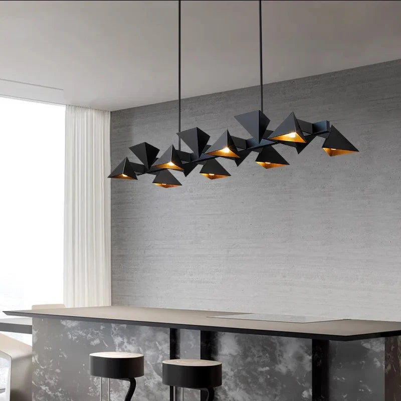 Lustre design moderne en métal noir décoratif intérieur