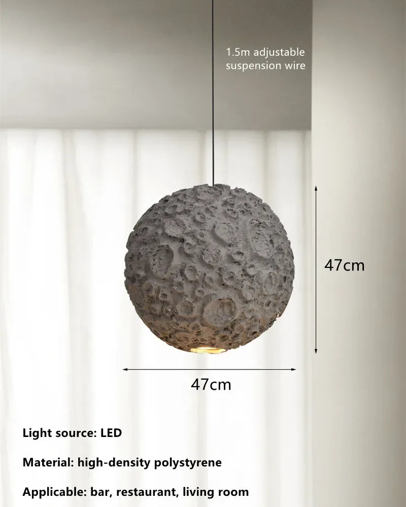 Japanese Wabi Sabi Style Chandelier Living Room Lamp Dining Room Coffe Store Planet Designer Grey Pendant Lamps Loft Decor Light