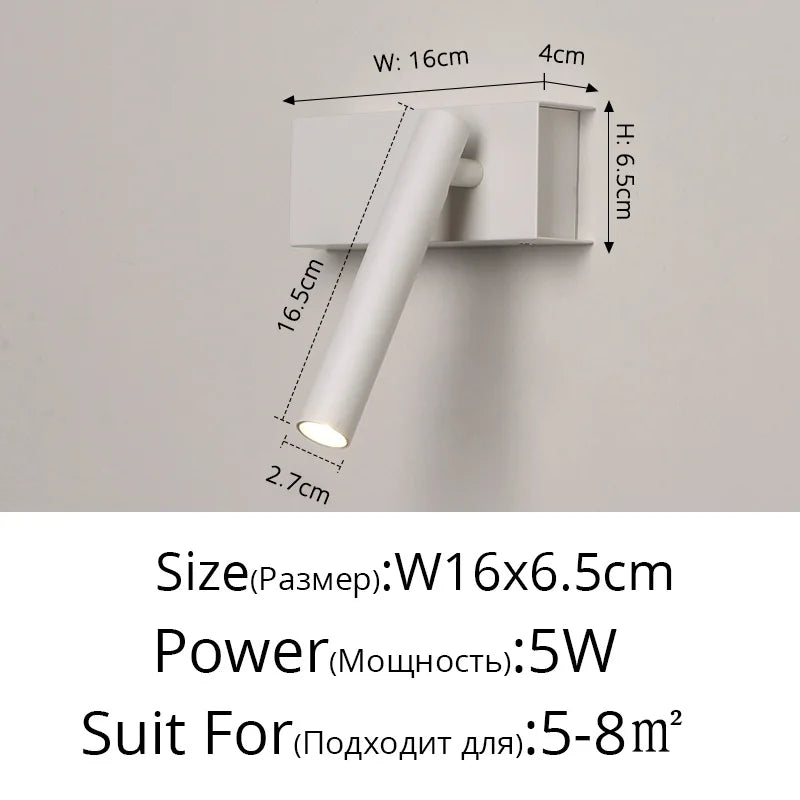 Rotatif 	 moderne applique murale LED lampes noir blanc salon TV fond applique allée lumières projecteur éclairage intérieur décor à la maison