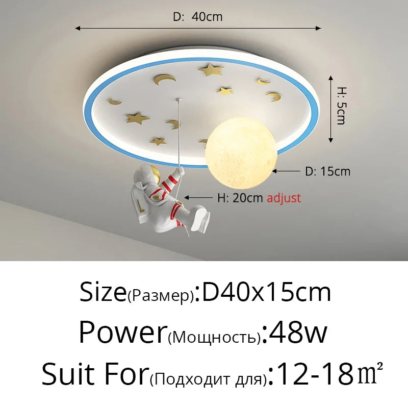 plafonnier led nordique créatif planète astronaute pour enfants