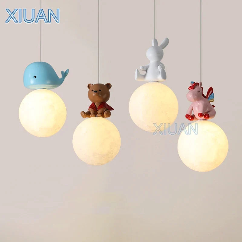 suspension design animal pour enfants cheval ours lapin baleine