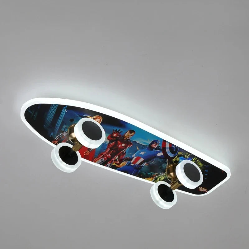 plafonnier créatif nordique skateboard pour chambre d'enfant moderne
