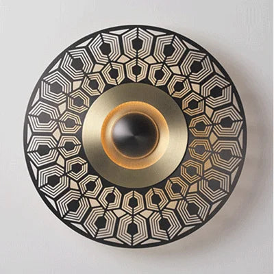 applique murale sculptée en cuivre avec lumières led sisle