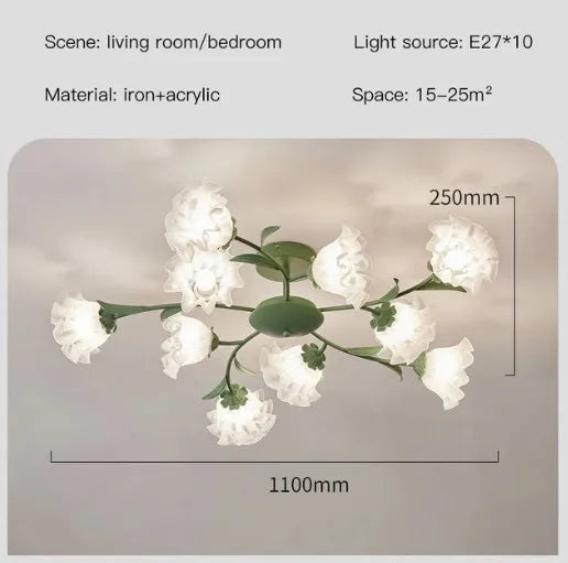 lustre moderne en forme de fleur pour décoration intérieure élégante
