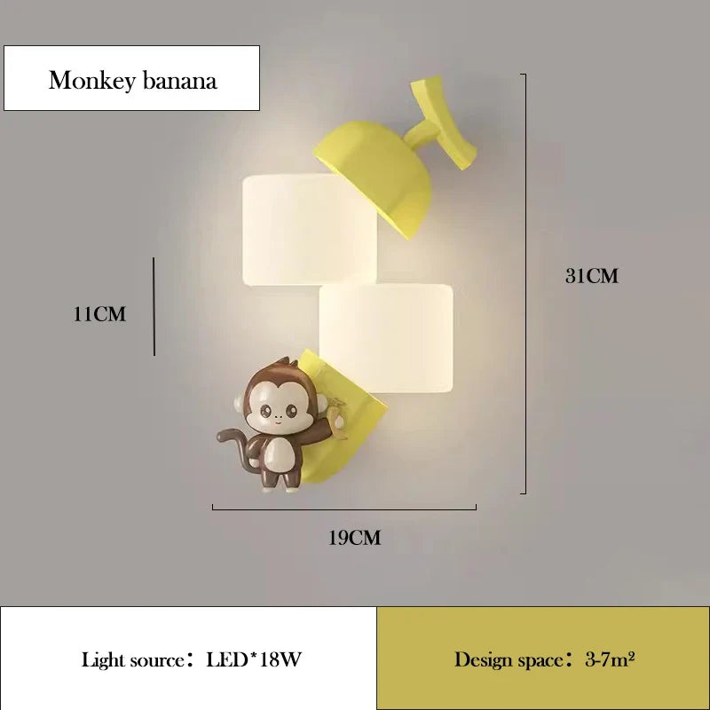 applique murale led en forme de lapin panda pour enfant