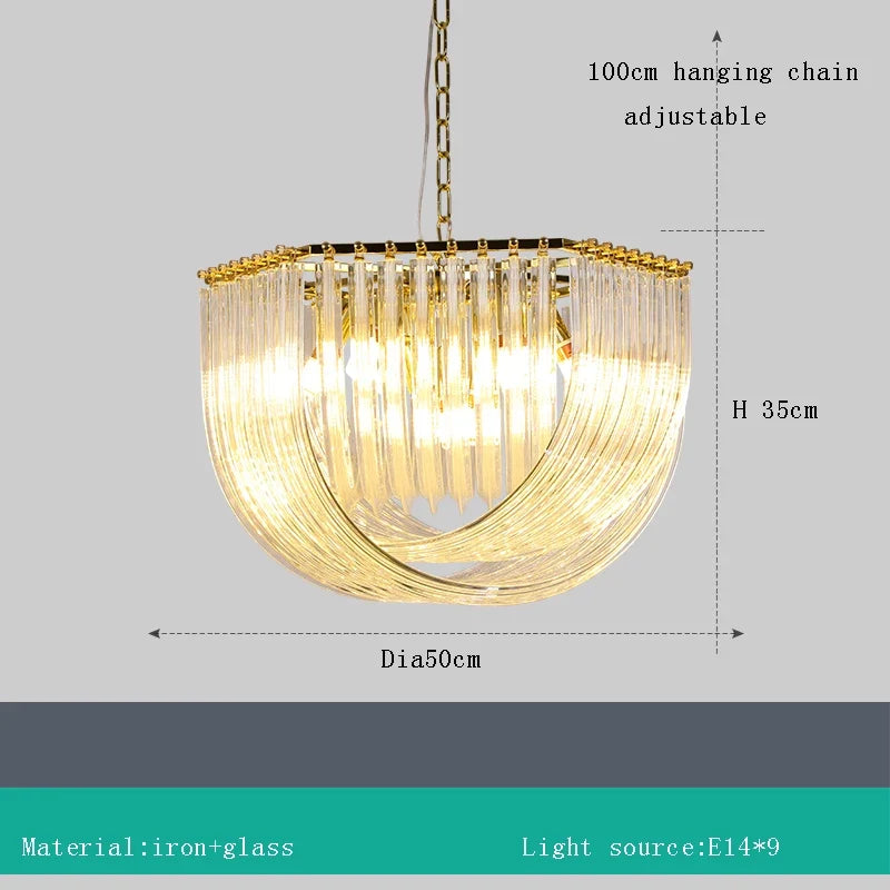 lustre led en verre design moderne pour restaurant ou hôtel