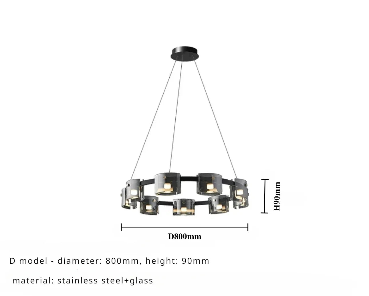 lustre moderne en verre minimaliste pour éclairage design