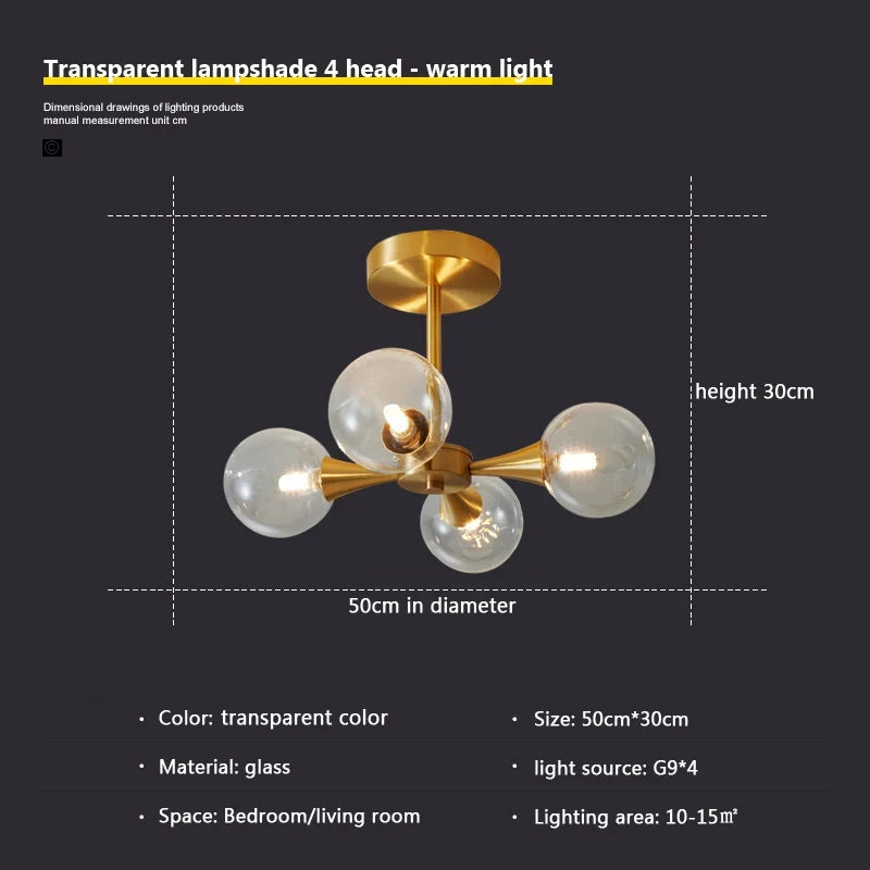 lustre moderne en verre pour un éclairage décoratif intérieur