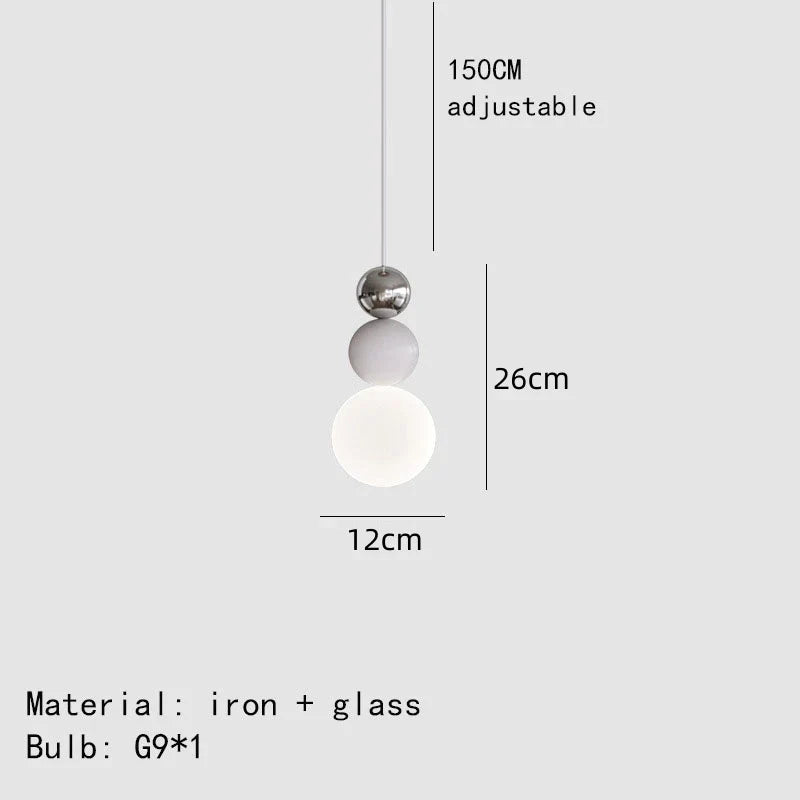 suspension nordique en verre blanc fil réglable luminaire décoratif