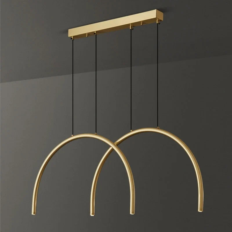 suspension modernes en laiton doré 2/4/6 led hauteur réglable