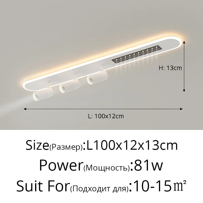 A New Type Of Nordic Long Strip Household LED Chandelier, Used For Living Rooms, Bedrooms, Halls, Balconies, Spotlights, And