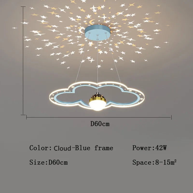 lustre étoile créatif lumineux pour chambre d'enfants