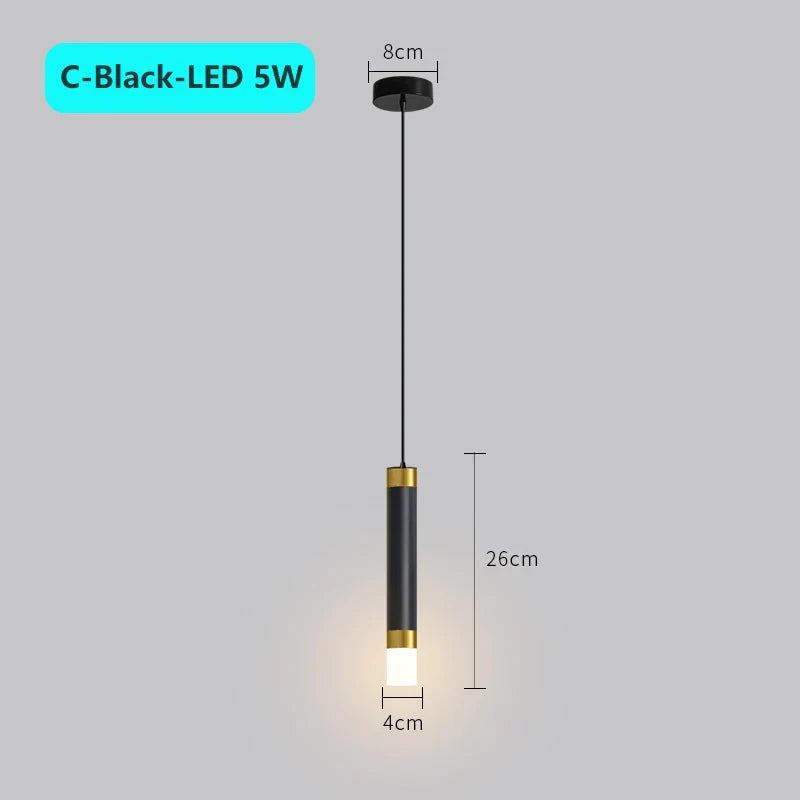 suspension moderne à tube long en led pour décoration intérieure luxe