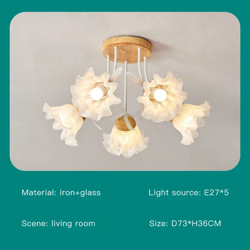 plafonnier floral nordique design romantique pour un décor élégant