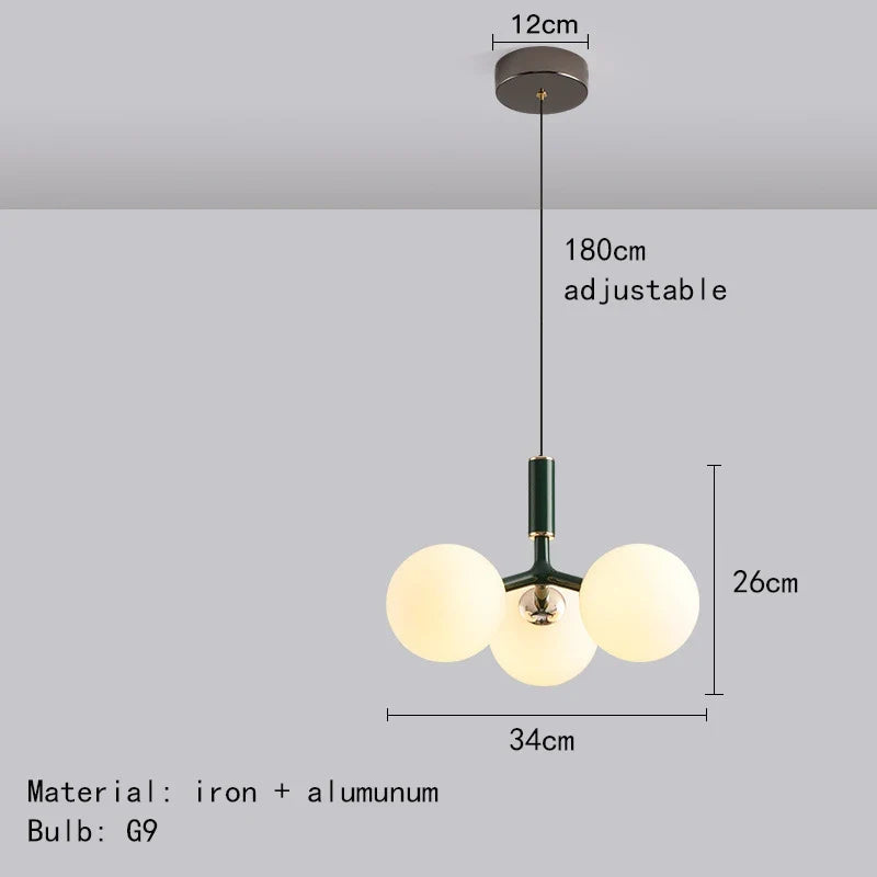suspension nordique en verre avec métal