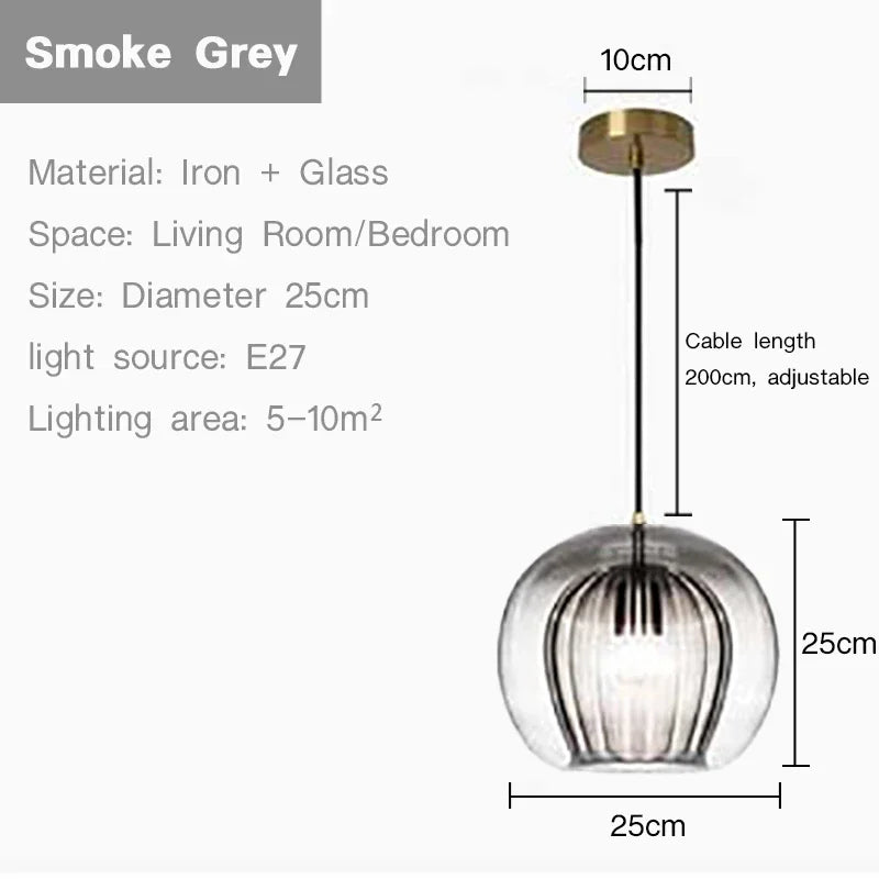 suspension en verre nordique moderne pour décoration intérieure