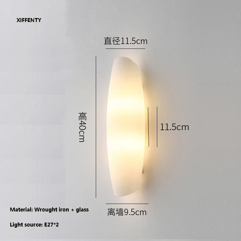 applique murale en verre blanc à led pour décoration intérieure