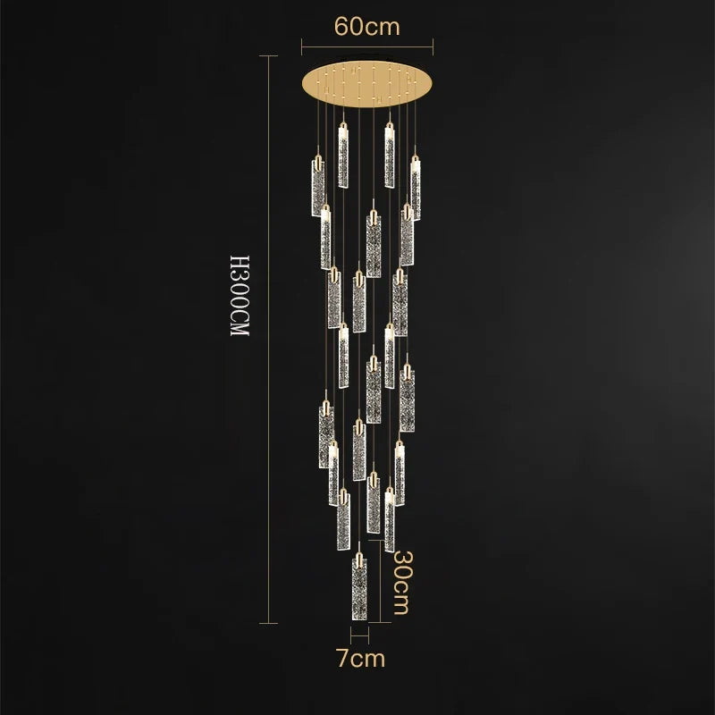 Lustre design Nordique à suspensions dorées tombantes