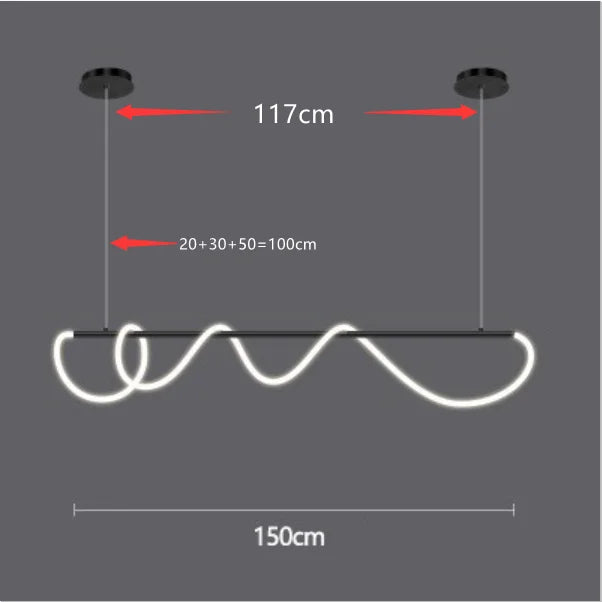 lustre led moderne long tuyau minimaliste pour bar