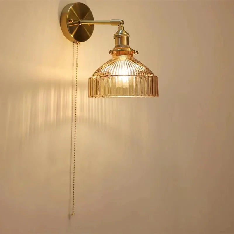 applique murale verre moderne vintage miroir allée chambre coucher chevet café restaurant interrupteur prise éclairage maison