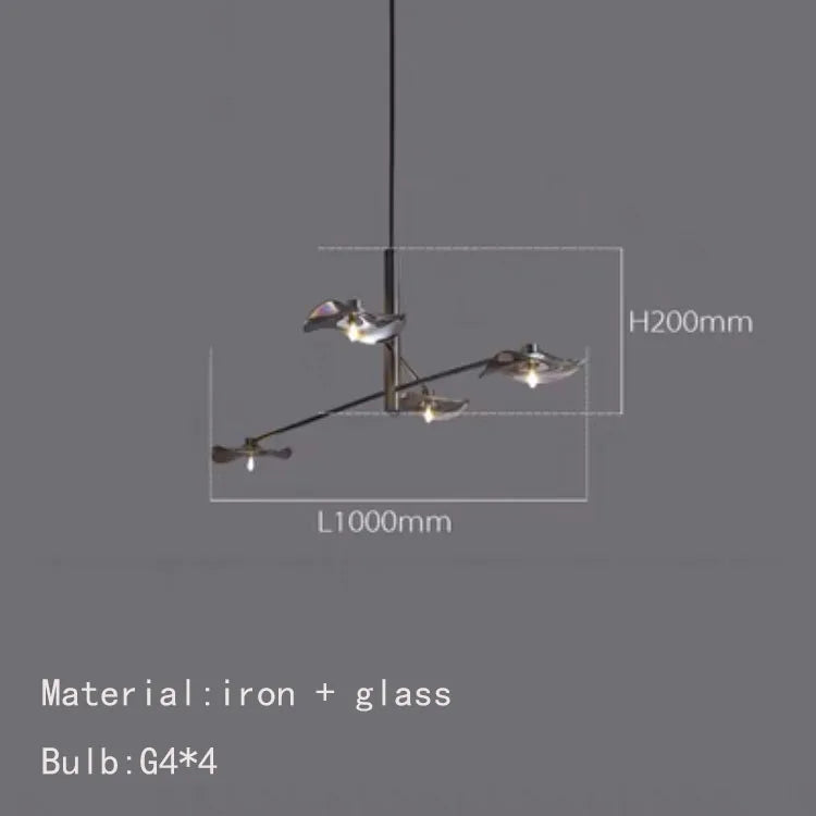lustre en verre suspension métal ampoule g4 hauteur ajustable