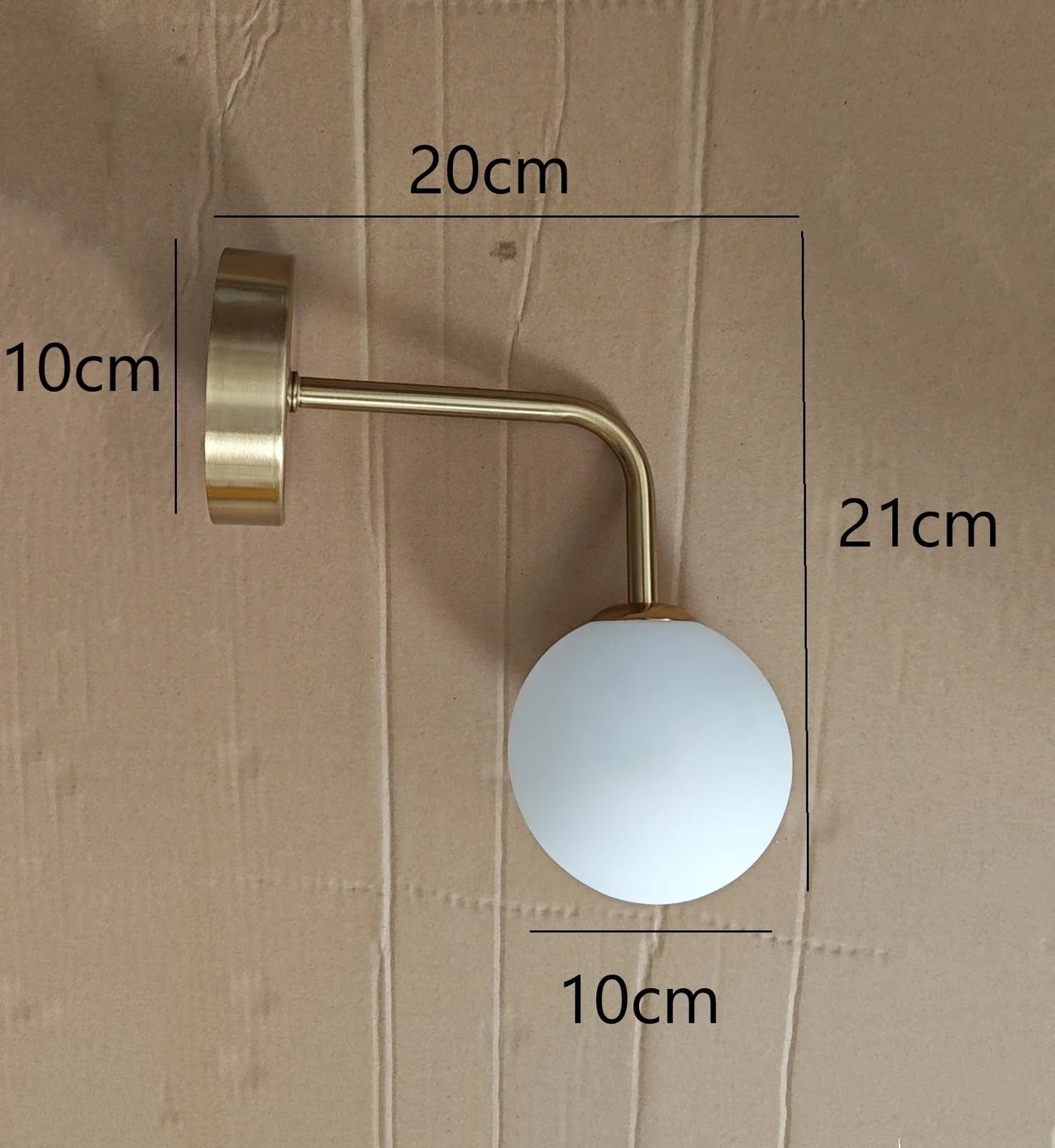 applique murale led post-moderne simple en verre doré