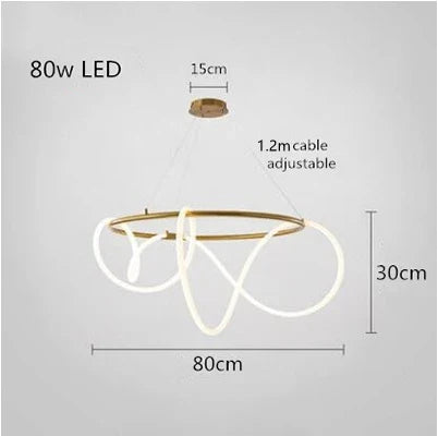 Modern minimalist hose LED restaurant chandelier used for kitchen, bar, hanging, lighting, and decorative lighting fixtures