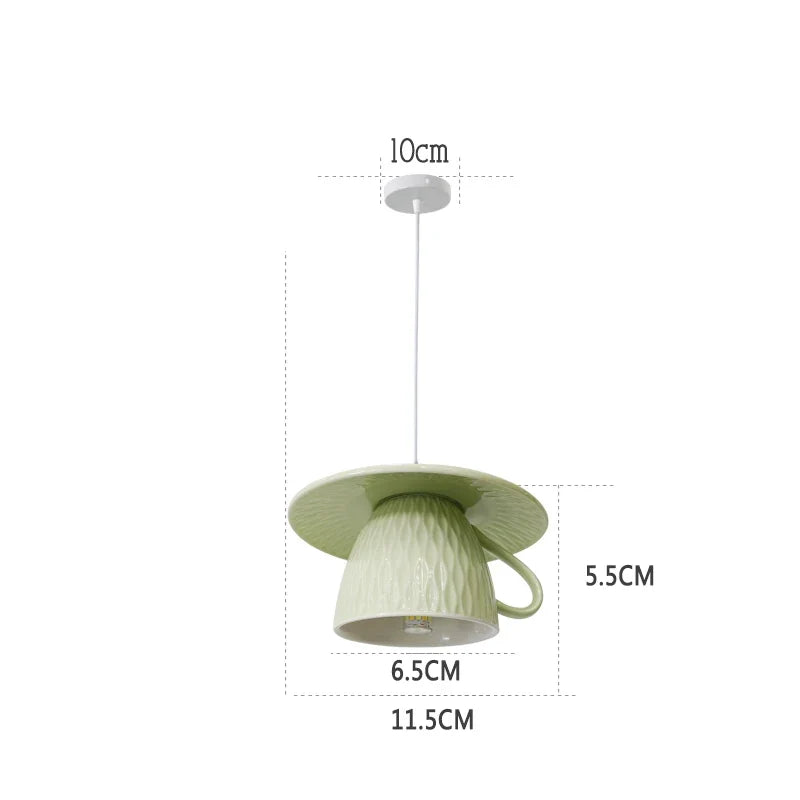suspension en céramique design art thé éclairage led g4