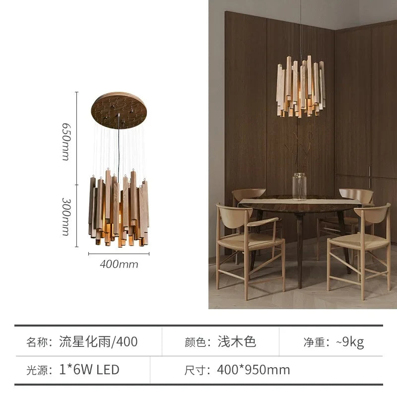 Lustre de Restaurant chinois en bois massif