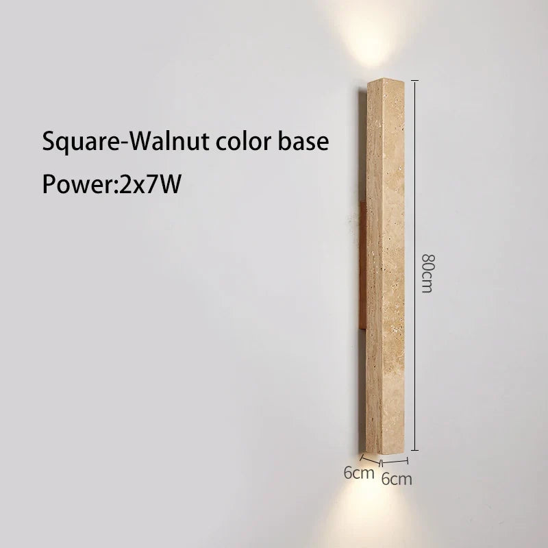 Applique murale longue Led en pierre