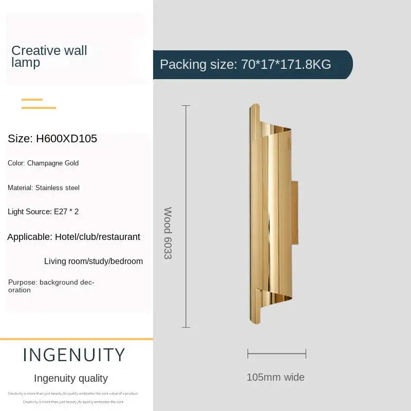Modern living room background wall lamp, bedroom bedside wall lamp, Nordic creative E27 staircase and corridor lighting fixture