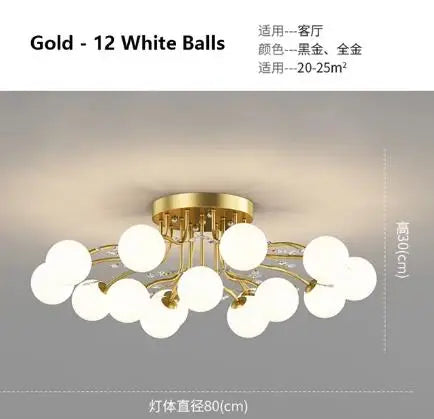 lustre à led en verre bulles design moderne et élégant