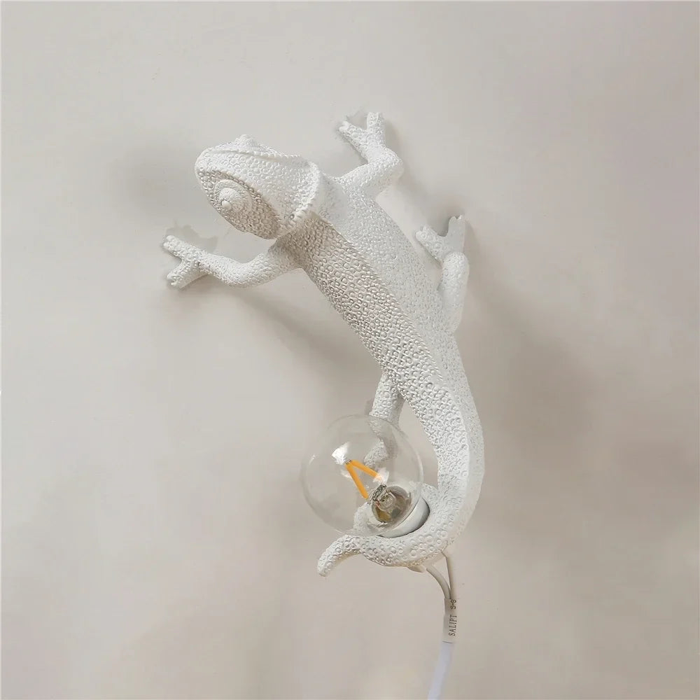 applique murale lézard mignon en résine luminaire de nuit