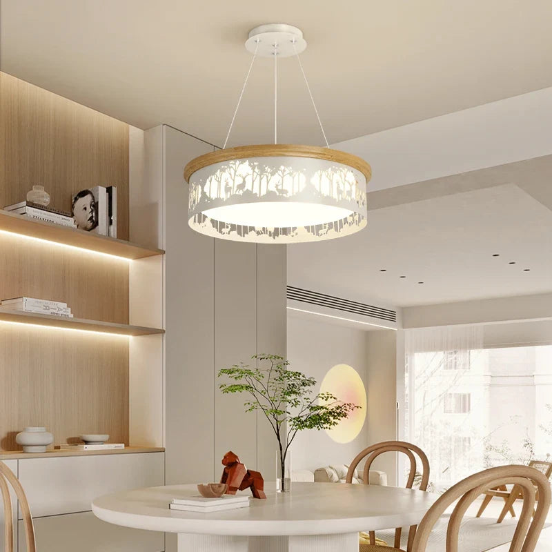 lustre led minimaliste rondin moderne romantique pour restaurant