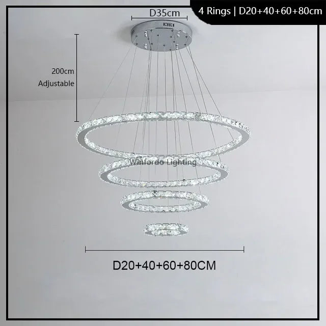 lustre en cristal winfordo pour hall d'exposition