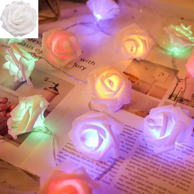 guirlande lumineuse roses en mousse pour mariage et saint valentin