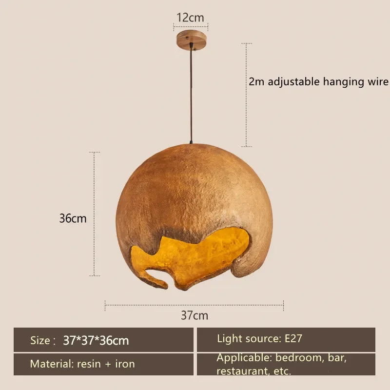 Restaurant Dining Island LED Chandelier Modern Cafe Bar Study Bedroom Light Wabi Sabi Personality Indoor Home Decor Hanging Lamp