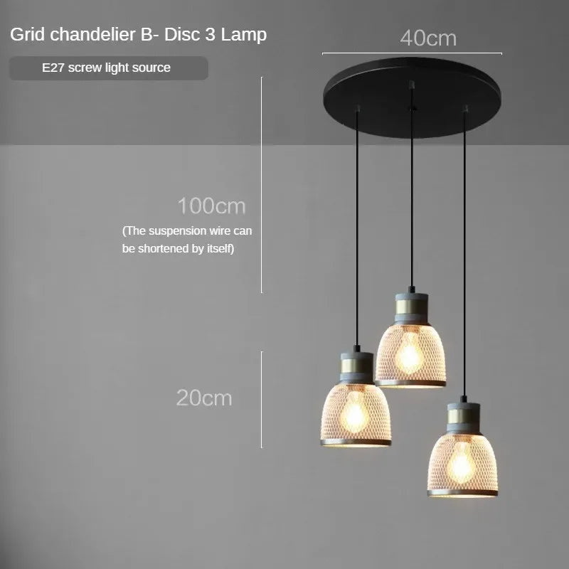 lampes suspendues en ciment pour loft industriel abat-jour en fer forgé