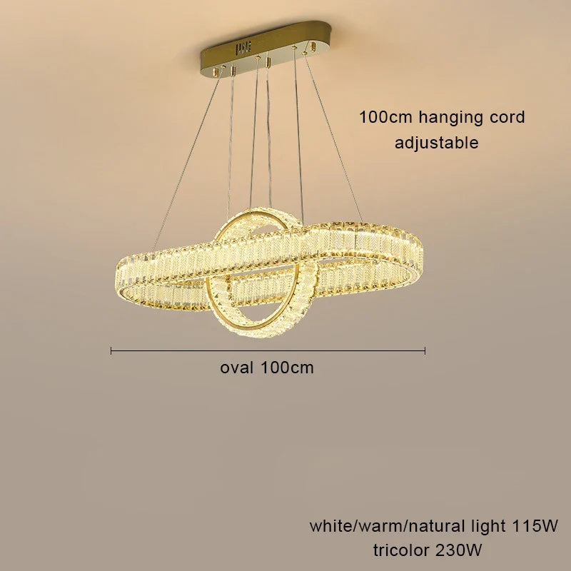 lustre led en cristal fantaisie lumière suspendue moderne