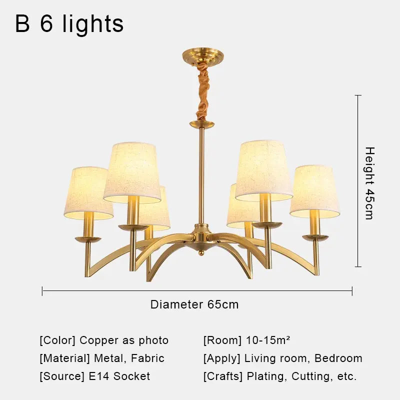 lustre rétro en tissu pour décoration intérieure campagne