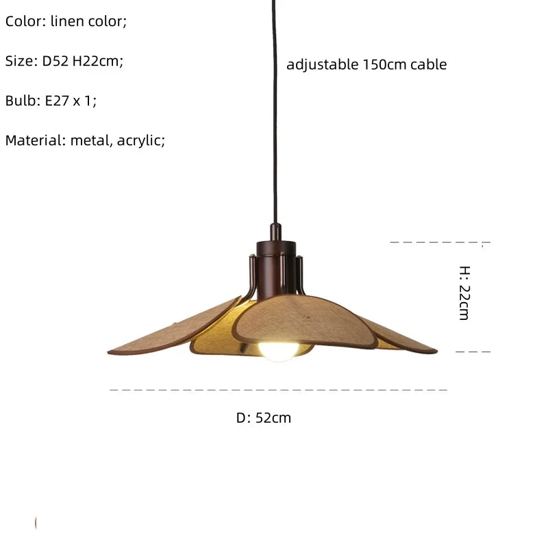 suspension Wabi Sabi minimalisme E27 Led lumière rétro chapeau Led suspension lampe salle à manger nordique lampe Led Droplight Luminarias