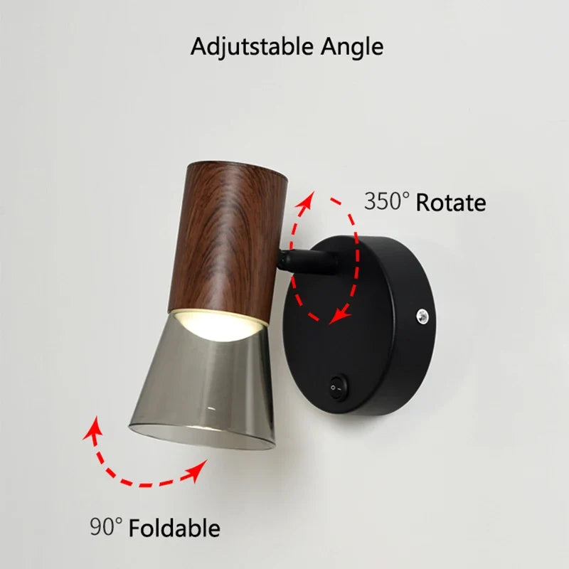 applique murale led modernes avec interrupteur et lampe de chevet